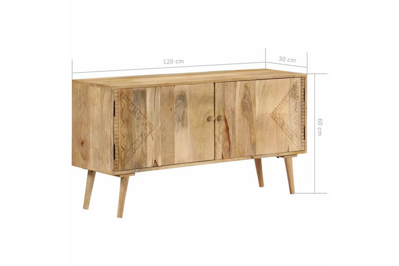 Skænk I Massivt Mangotræ 120 X 30 X 60 Cm - Brun - Opbevaring - Opbevaringsmøbler - Skænke & sideboards