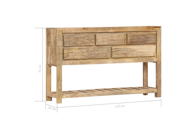 Skænk I Massivt Mangotræ 120 X 30 X 75 Cm - Brun - Opbevaring - Opbevaringsmøbler - Skænke & sideboards