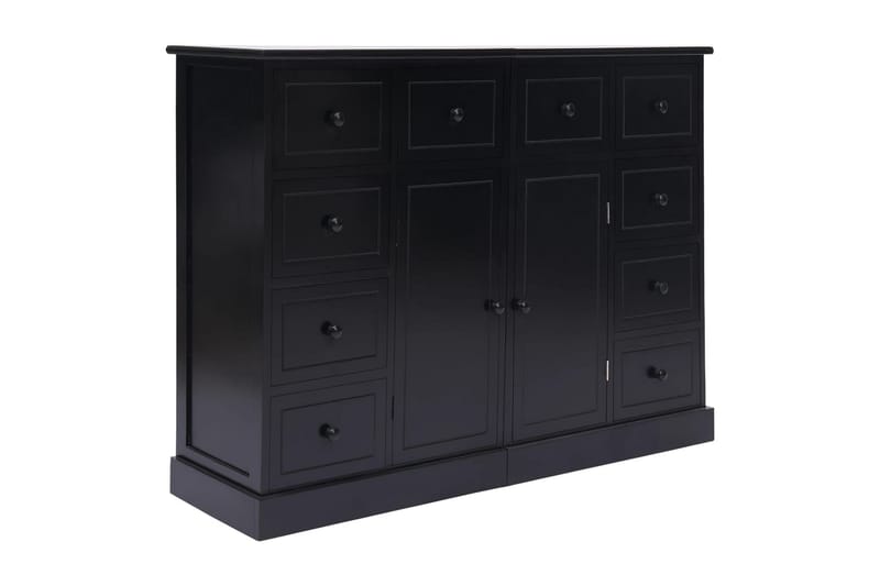 skænk med 10 skuffer 113 x 30 x 79 cm træ sort - Opbevaring - Opbevaringsmøbler - Skænke & sideboards