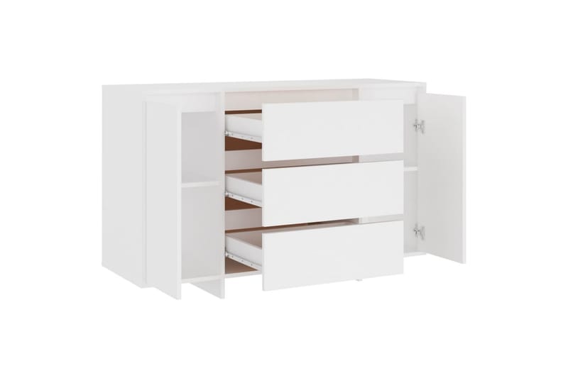 skænk med 3 skuffer 120x41x75 cm spånplade hvid - Hvid - Opbevaring - Opbevaringsmøbler - Skænke & sideboards