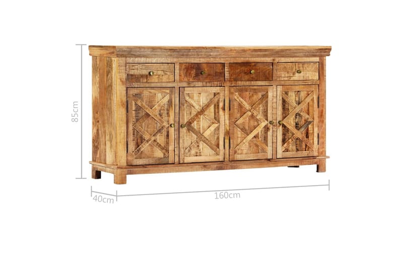 Skænk Med 4 Skuffer 160 X 40 X 85 Cm Massivt Mangotræ - Brun - Opbevaring - Opbevaringsmøbler - Skænke & sideboards