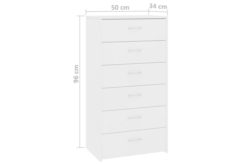 Skænk Med 7 Skuffer 50 X 34 X 96 Cm Spånplade Hvid - Hvid - Opbevaring - Opbevaringsmøbler - Skænke & sideboards