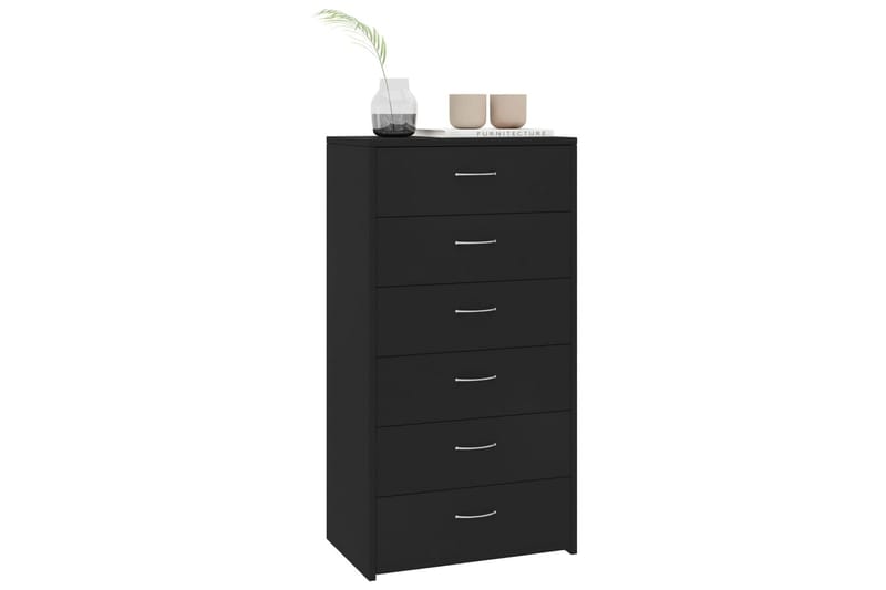 Skænk Med 7 Skuffer 50 X 34 X 96 Cm Spånplade Sort - Sort - Skænke & sideboards