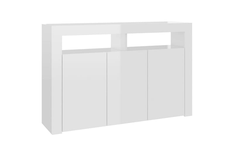 skænk med LED-lys 115,5x30x75 cm hvid højglans - Hvid - Opbevaring - Opbevaringsmøbler - Skænke & sideboards