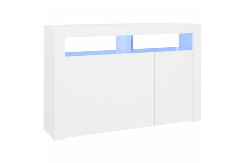 skænk med LED-lys 115,5x30x75 cm hvid - Hvid - Opbevaring - Opbevaringsmøbler - Skænke & sideboards