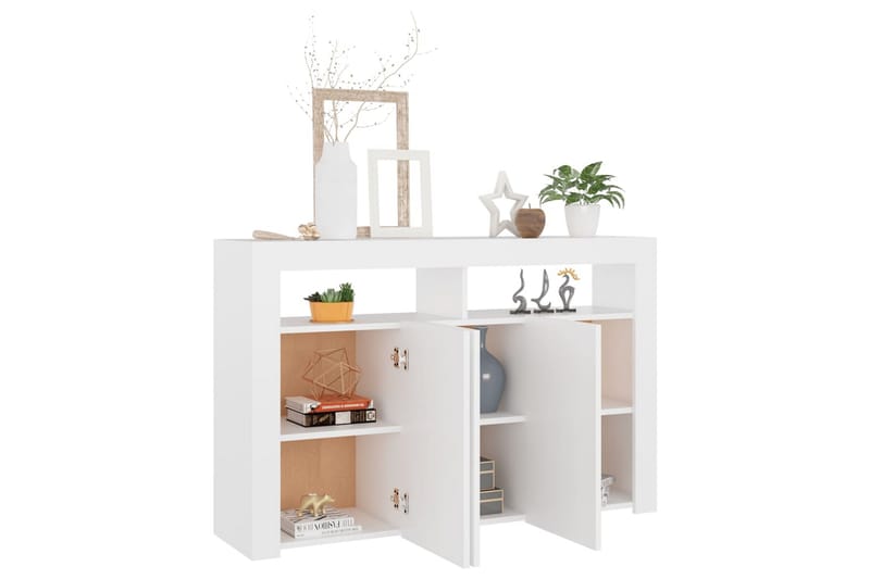 skænk med LED-lys 115,5x30x75 cm hvid - Hvid - Opbevaring - Opbevaringsmøbler - Skænke & sideboards