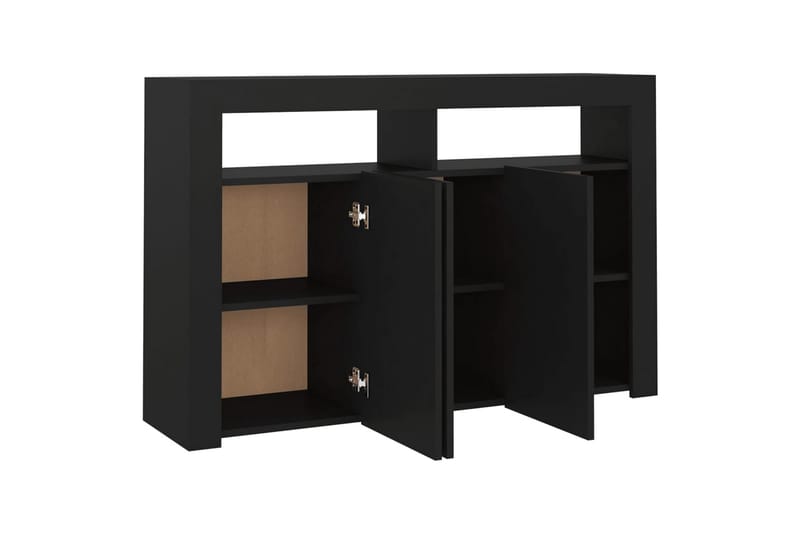 skænk med LED-lys 115,5x30x75 cm sort - Sort - Opbevaring - Opbevaringsmøbler - Skænke & sideboards