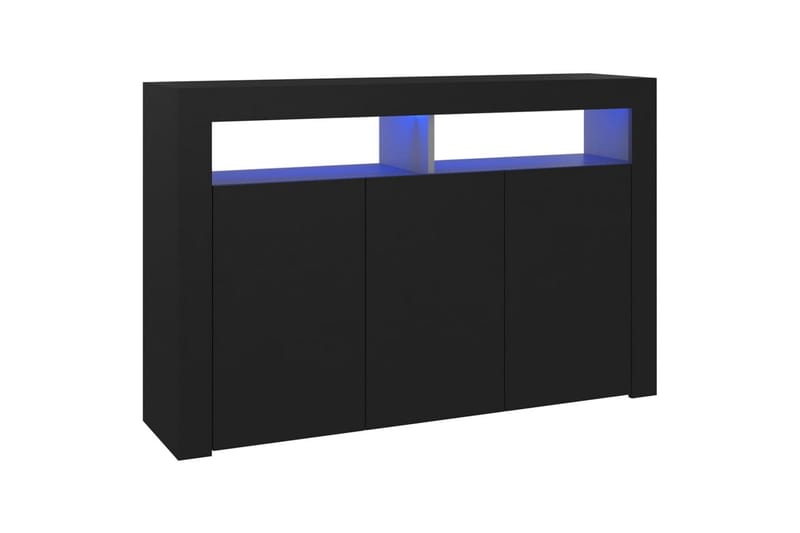 skænk med LED-lys 115,5x30x75 cm sort - Sort - Opbevaring - Opbevaringsmøbler - Skænke & sideboards