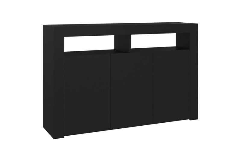 skænk med LED-lys 115,5x30x75 cm sort - Sort - Opbevaring - Opbevaringsmøbler - Skænke & sideboards