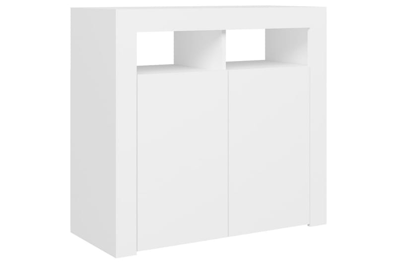 skænk med LED-lys 80x35x75 cm hvid - Hvid - Opbevaring - Opbevaringsmøbler - Skænke & sideboards