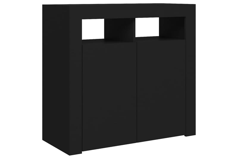 skænk med LED-lys 80x35x75 cm sort - Sort - Opbevaring - Opbevaringsmøbler - Skænke & sideboards