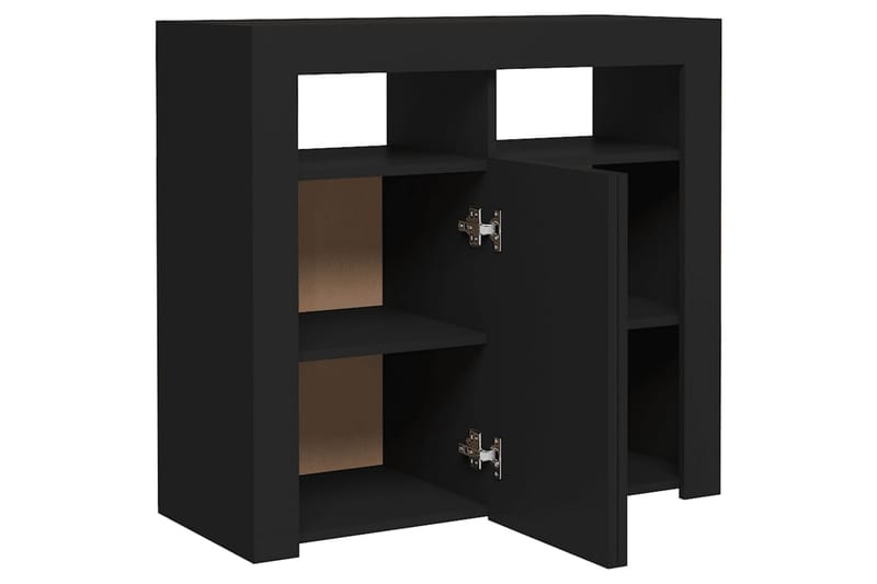 skænk med LED-lys 80x35x75 cm sort - Sort - Opbevaring - Opbevaringsmøbler - Skænke & sideboards