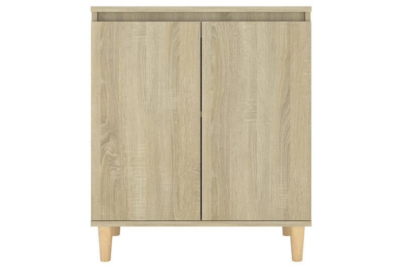 skænk med massive træben 60x35x70 cm spånplade sonoma-eg - Brun - Opbevaring - Opbevaringsmøbler - Skænke & sideboards