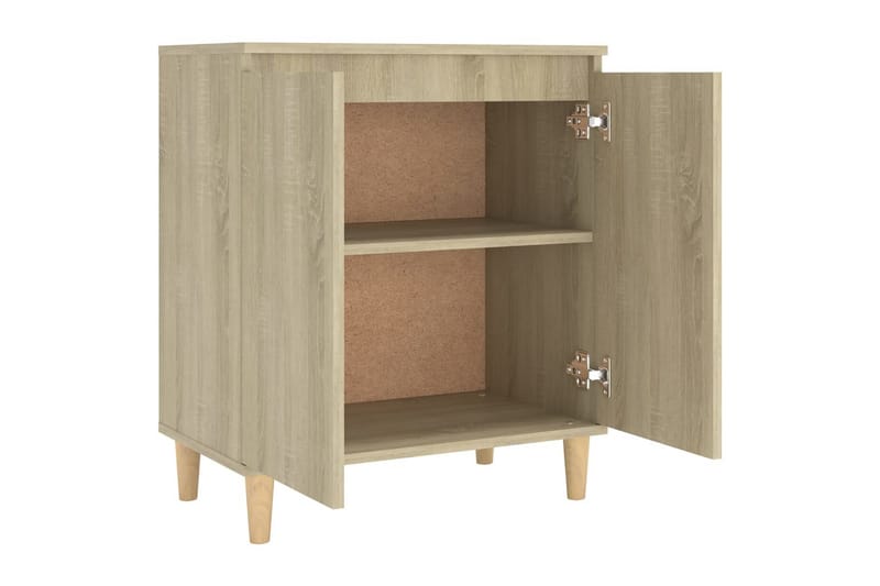 skænk med massive træben 60x35x70 cm spånplade sonoma-eg - Brun - Opbevaring - Opbevaringsmøbler - Skænke & sideboards