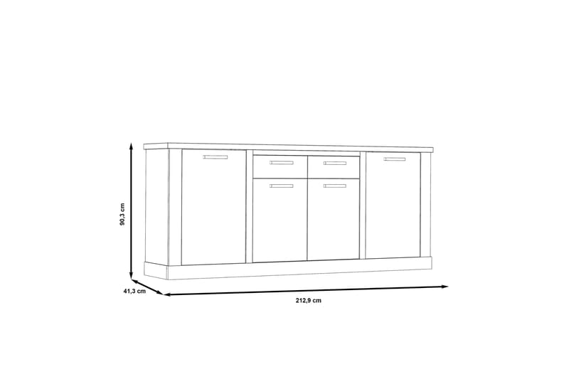 Talebi Skænk 41x213 cm - Brun / hvid - Skænke & sideboards