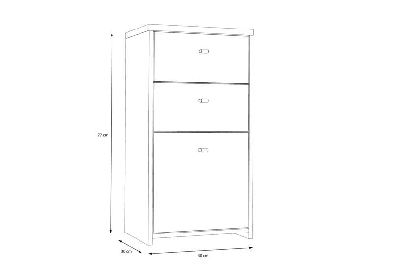 Toledor Skænk 74x40 cm - Brun / hvid - Opbevaring - Opbevaringsmøbler - Skænke & sideboards