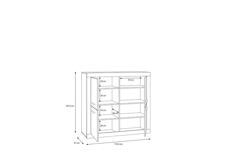 Tolovgrad Sideboard 41x113 cm - Grå/Hvid - Opbevaring - Opbevaringsmøbler - Skænke & sideboards