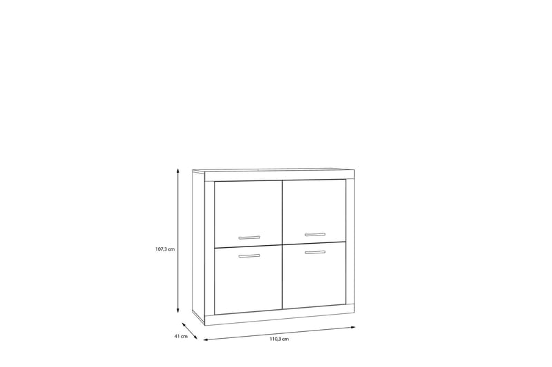 Tolovgrad Sideboard 41x113 cm - Grå/Hvid - Opbevaring - Opbevaringsmøbler - Skænke & sideboards