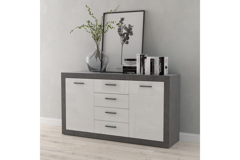 Tolovgrad Sideboard 41x153 cm - Grå/Hvid - Opbevaring - Opbevaringsmøbler - Skænke & sideboards