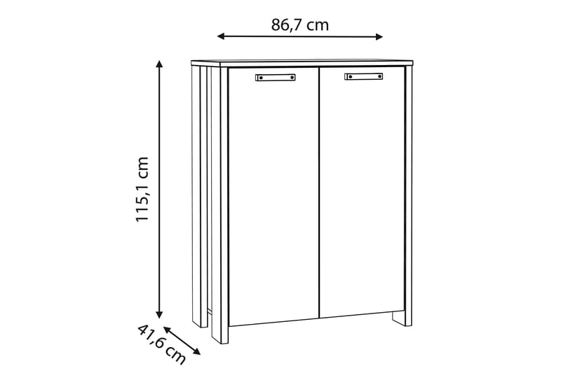 Torelles Skænk 74x153 cm - Brun / grå - Opbevaring - Opbevaringsmøbler - Skænke & sideboards