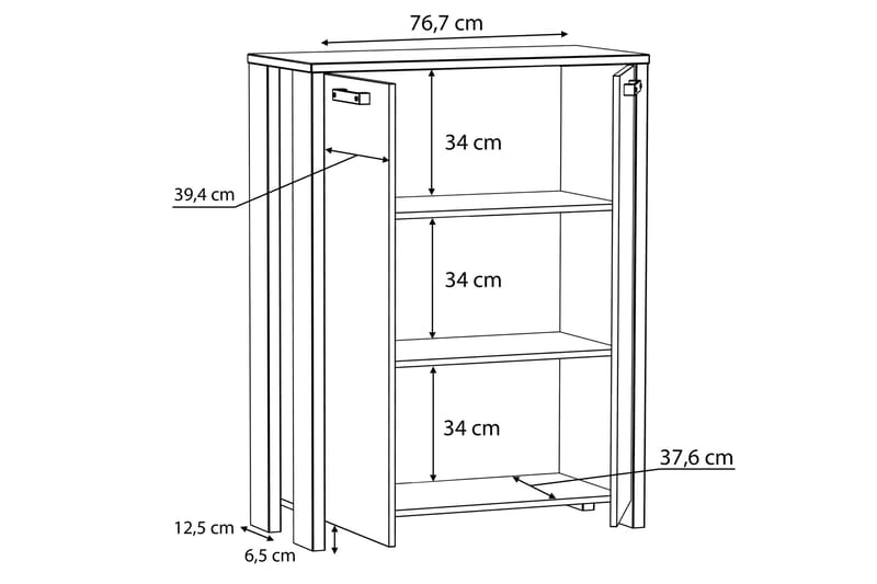 Torelles Skænk 74x153 cm - Brun / grå - Opbevaring - Opbevaringsmøbler - Skænke & sideboards