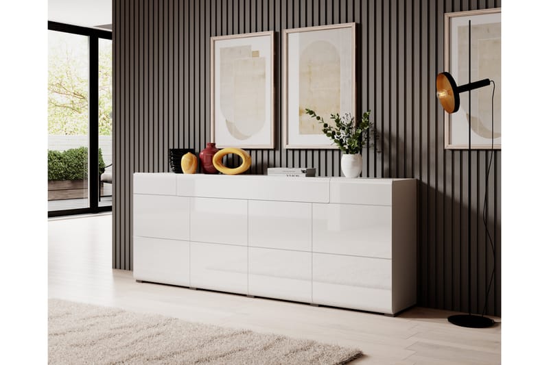 Toreno Sideboard 39x208 cm - Hvid - Opbevaring - Opbevaringsmøbler - Skænke & sideboards