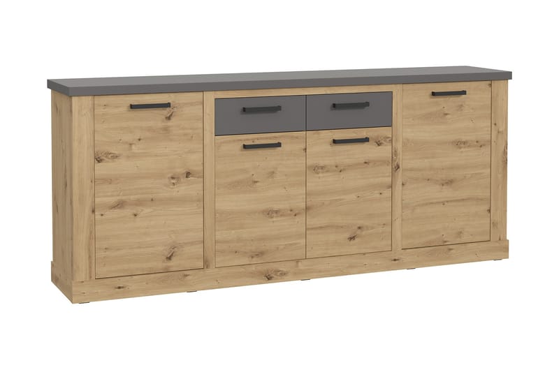 Trecante skænk 90x213 cm - Brun / grå - Opbevaring - Opbevaringsmøbler - Skænke & sideboards