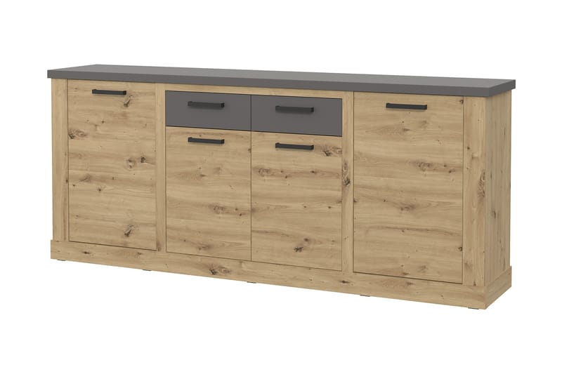 Trecante skænk 90x213 cm - Brun / grå - Opbevaring - Opbevaringsmøbler - Skænke & sideboards