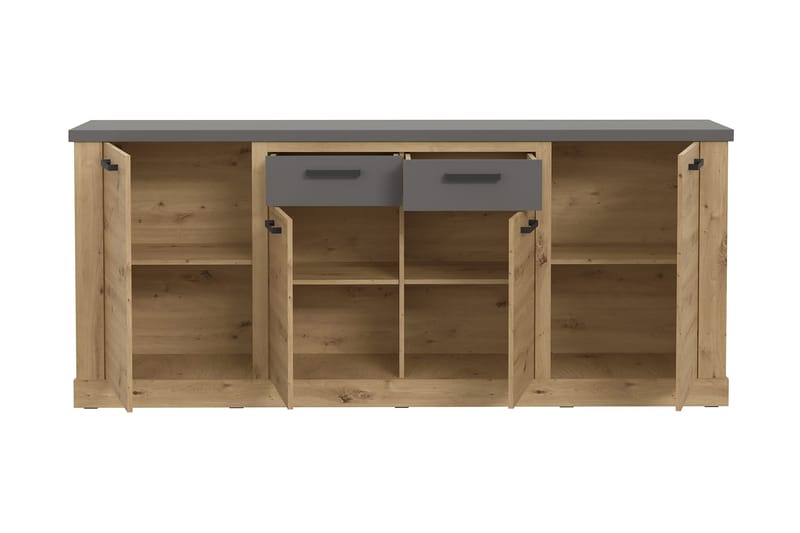 Trecante skænk 90x213 cm - Brun / grå - Opbevaring - Opbevaringsmøbler - Skænke & sideboards