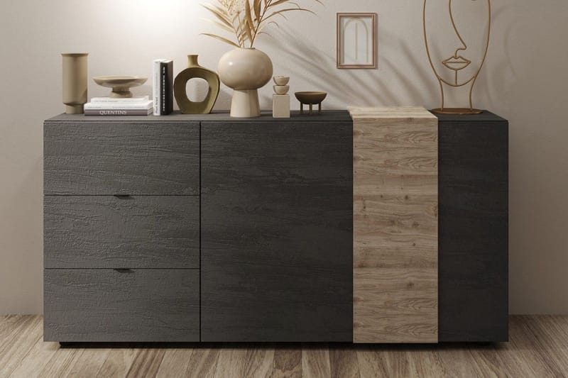 Venrivo Skænk 44x181x86 cm - Grå/Natur - Skænke & sideboards - Konsolbord & sidebord