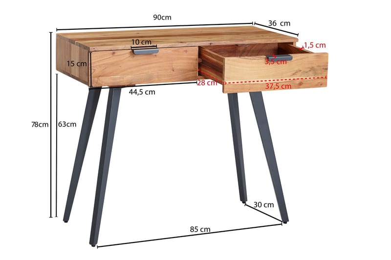 Willowdale skænk 90x36 cm - Brun / sort - Opbevaring - Opbevaringsmøbler - Skænke & sideboards