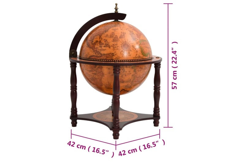 beBasic globus-bar massivt eukalyptustræ brun - Brun - Opbevaring - Skab - Barskab