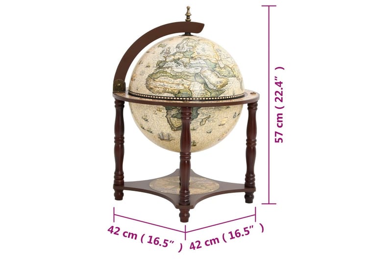 beBasic globus-bar massivt eukalyptustræ brun - Brun - Opbevaring - Skab - Barskab