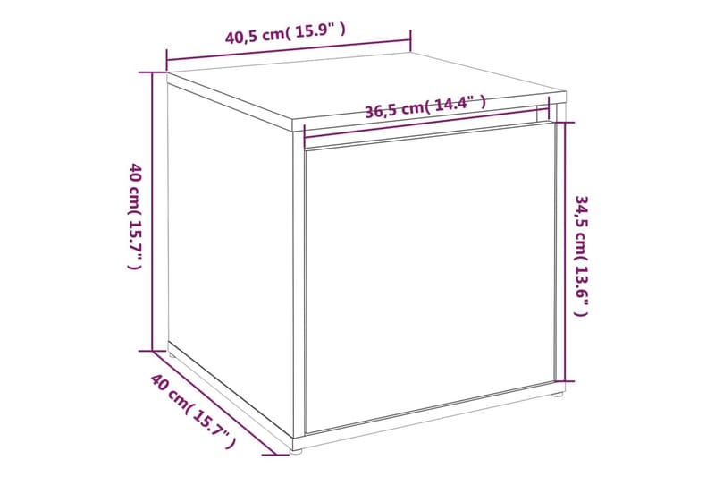 beBasic opbevaringsskab 40,5x40x40 cm konstrueret træ hvid - Hvid - Opbevaring - Skab - Hjørneskab