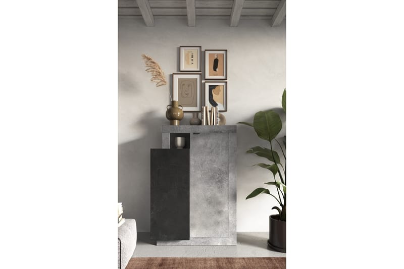 Freedom Highboard 87x142 cm - Grå/Sort - Opbevaring - Skab - Skabe