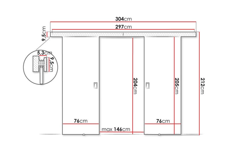 Clonmore Highboard - Sort - Opbevaring - Skab - Skabe