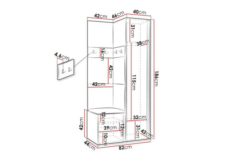 Dunvegan Highboard - Hvid - Opbevaring - Skab - Skabe