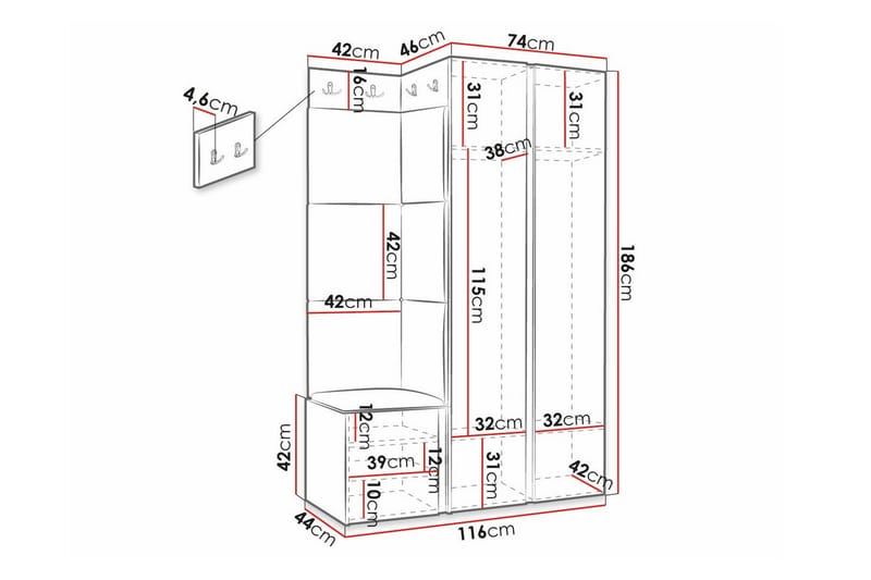 Dunvegan Highboard - Hvid - Opbevaring - Skab - Skabe