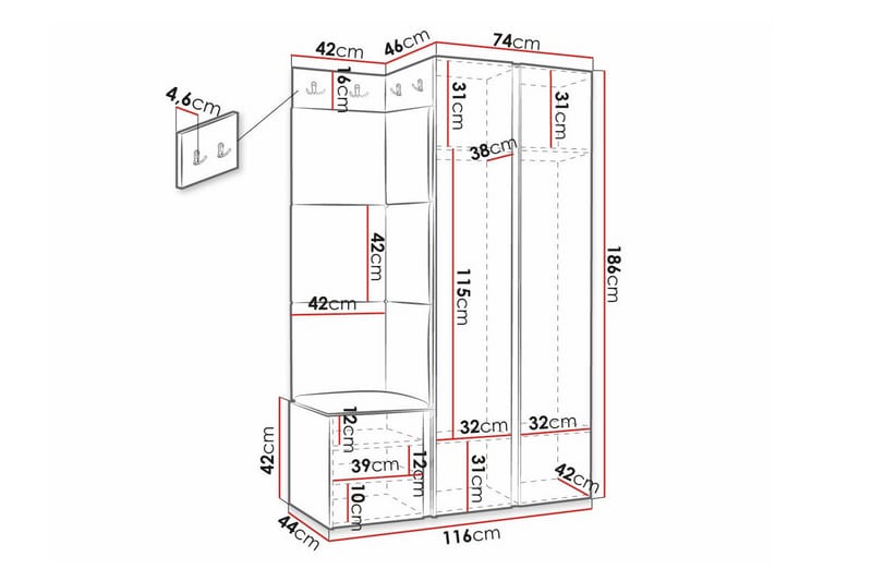 Dunvegan Highboard - Hvid - Opbevaring - Skab - Skabe