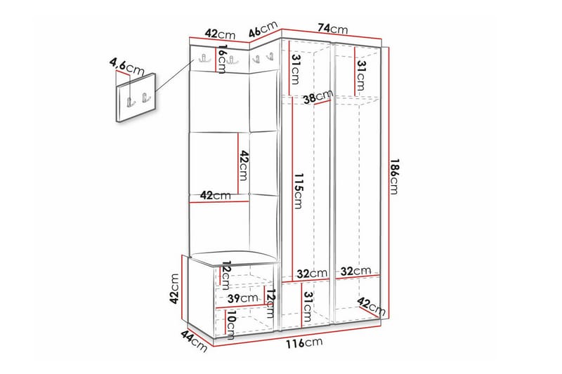 Dunvegan Highboard - Hvid - Opbevaring - Skab - Skabe