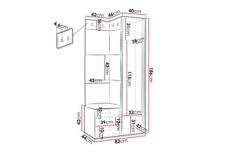 Dunvegan Highboard - Hvid - Opbevaring - Skab - Skabe