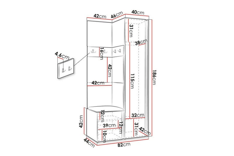 Dunvegan Highboard - Sort - Opbevaring - Skab - Skabe