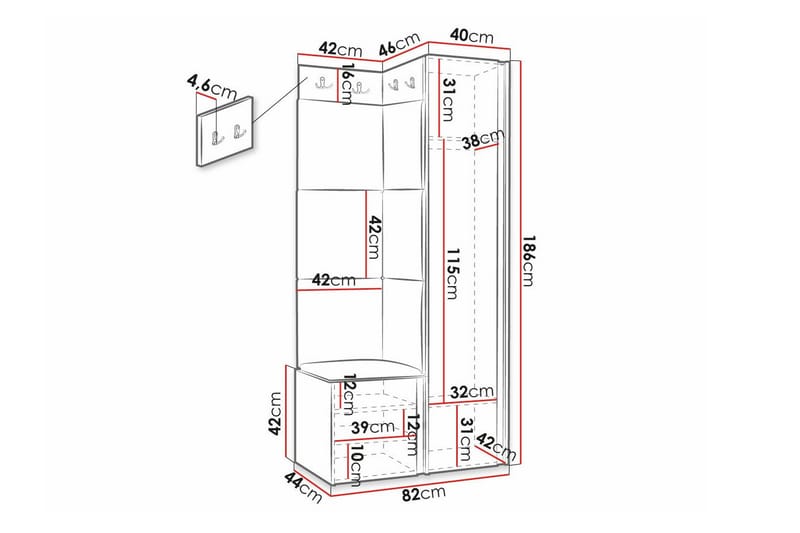 Dunvegan Highboard - Sort - Opbevaring - Skab - Skabe