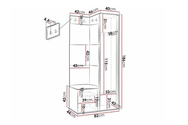 Dunvegan Highboard - Sort - Opbevaring - Skab - Skabe