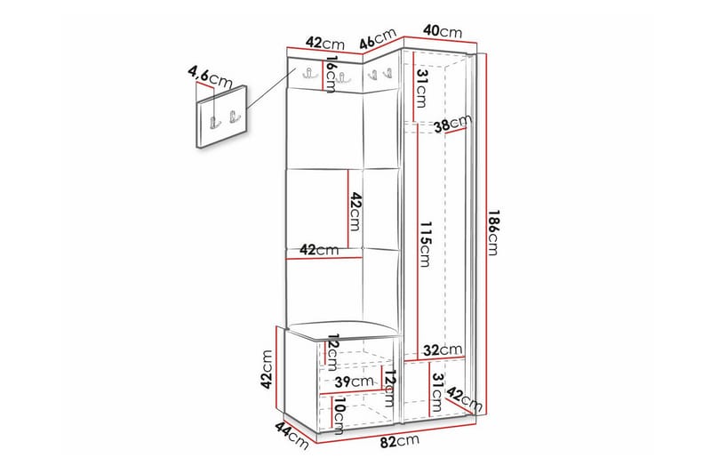 Dunvegan Highboard - Sort - Opbevaring - Skab - Skabe