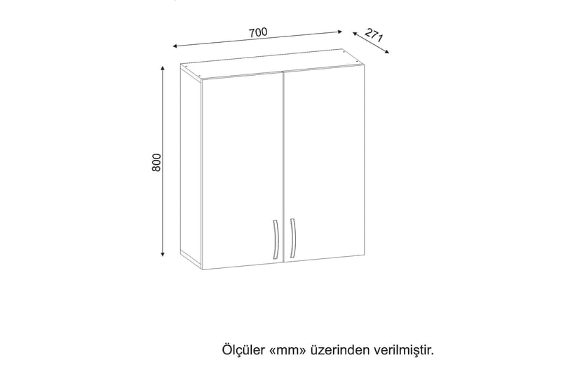 Jhosep Badeværelseskab 70 cm - Hvid - Opbevaring - Skab - Skabe