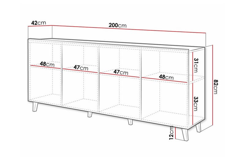 Juniskär Highboard - Hvid - Opbevaring - Skab - Skabe