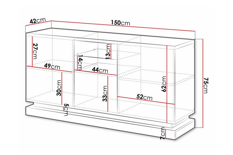 Juniskär Highboard - Sort - Opbevaring - Skab - Skabe