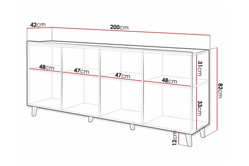 Juniskär Highboard - Sort - Opbevaring - Skab - Skabe