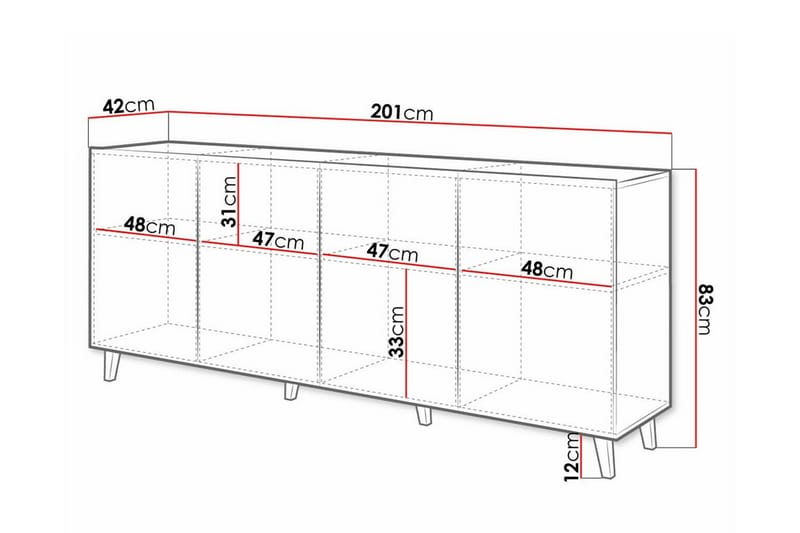 Juniskär Highboard - Sort - Opbevaring - Skab - Skabe